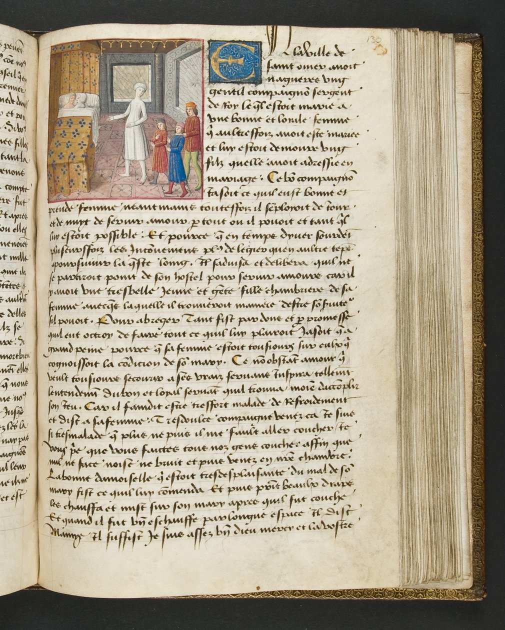 ^ MS Hunter 252 130r صفحة من Hundred News News ، c.1461-62 بواسطة المدرسة الفرنسية