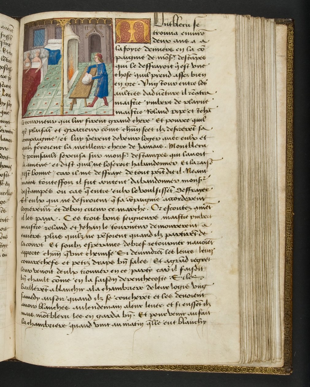 ^ MS Hunter 252 141r صفحة من Hundred News News ، c.1461-62 بواسطة المدرسة الفرنسية