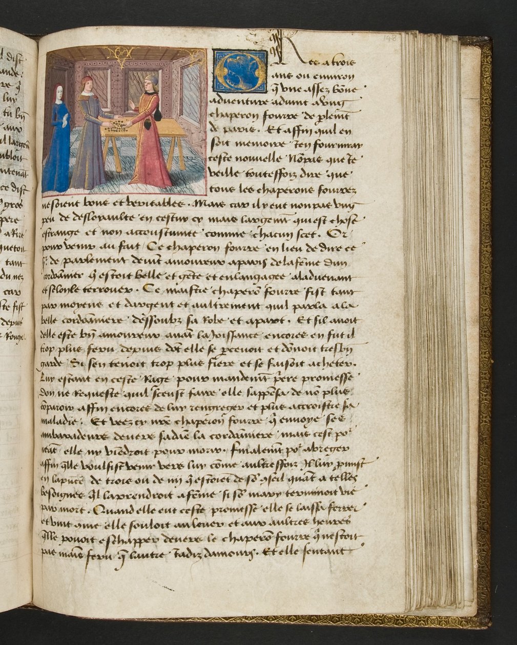 ^ MS Hunter 252 148r صفحة من Hundred News News ، c.1461-62 بواسطة المدرسة الفرنسية