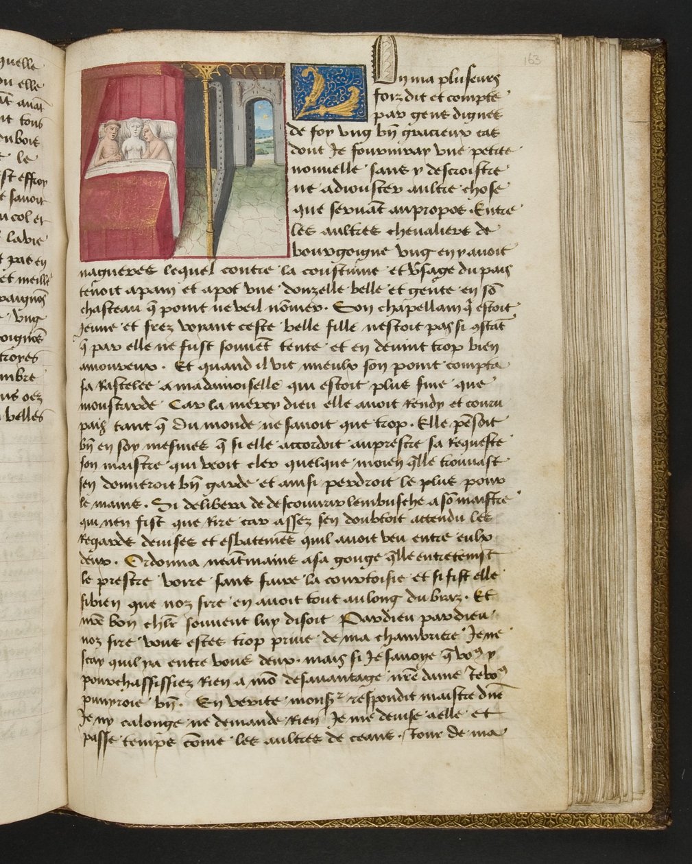 ^ MS Hunter 252 163r صفحة من Hundred News News ، c.1461-62 بواسطة المدرسة الفرنسية