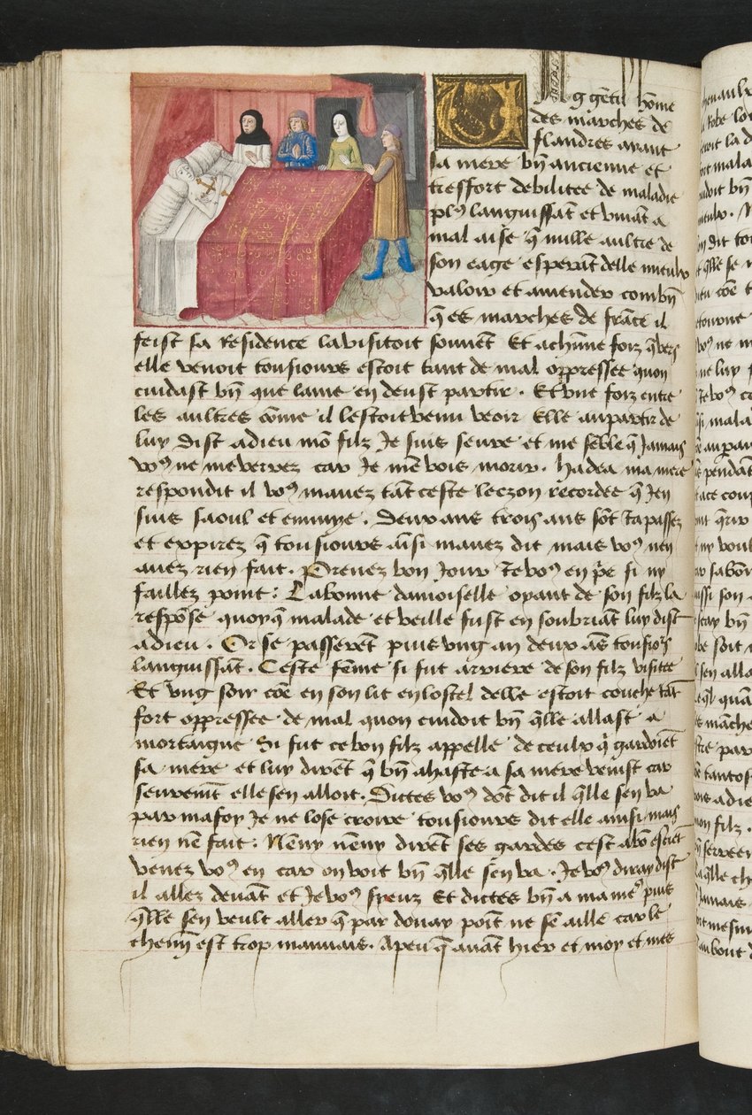 ^ MS Hunter 252164v صفحة من Hundred News News ، c.1461-62 بواسطة المدرسة الفرنسية