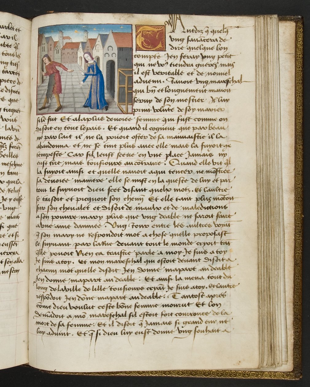 ^ MS Hunter 252 175r صفحة من Hundred News News ، c.1461-62 بواسطة المدرسة الفرنسية