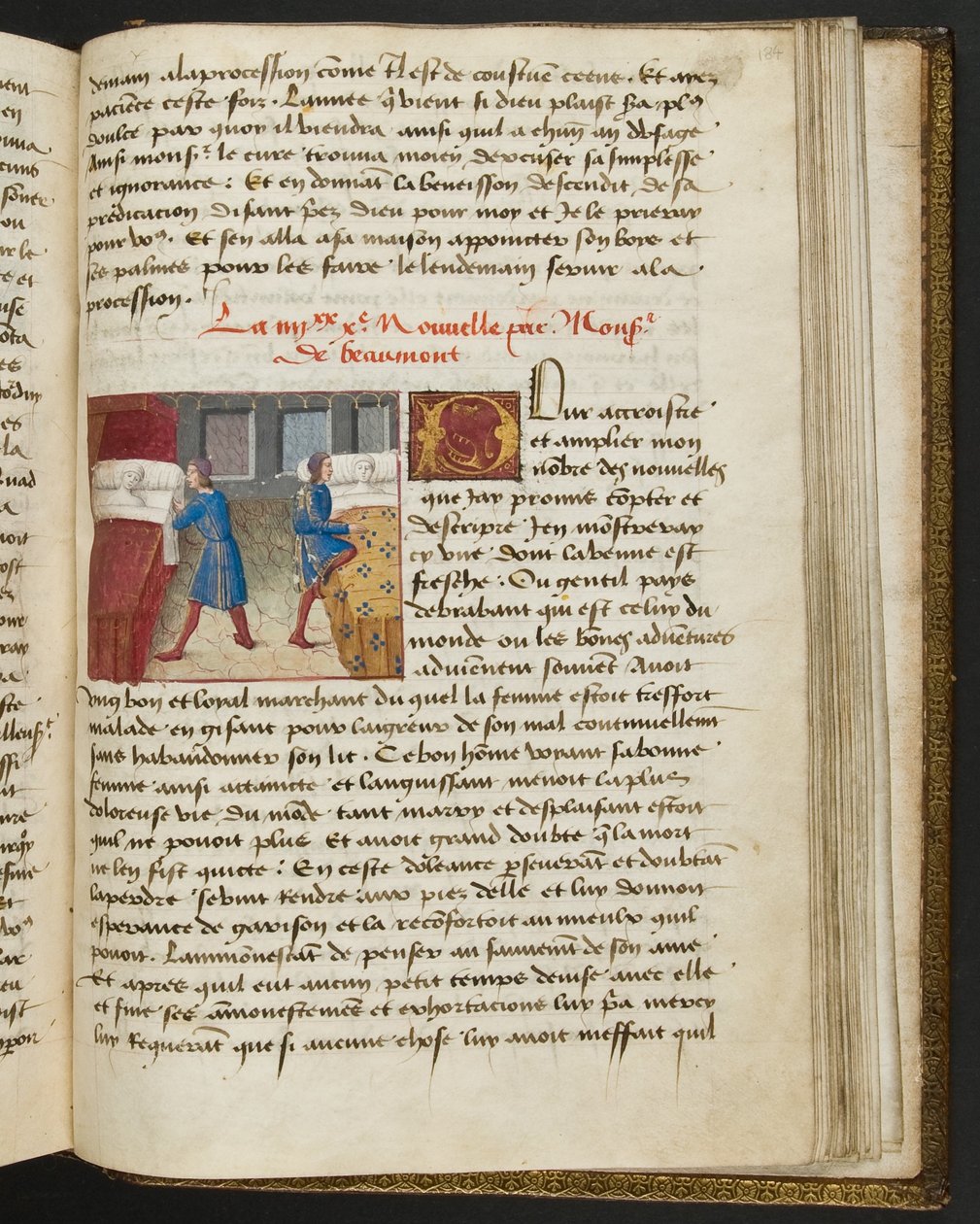 ^ MS Hunter 252 184r صفحة من Hundred News News ، c.1461-62 بواسطة المدرسة الفرنسية
