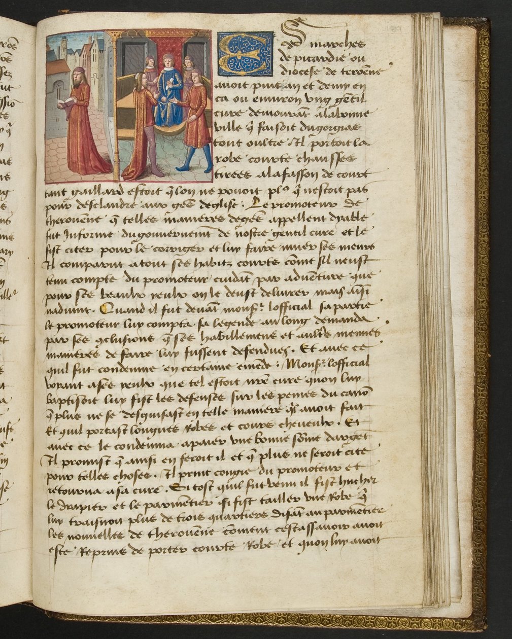 ^ MS Hunter 252 189r صفحة من Hundred News News ، c.1461-62 بواسطة المدرسة الفرنسية