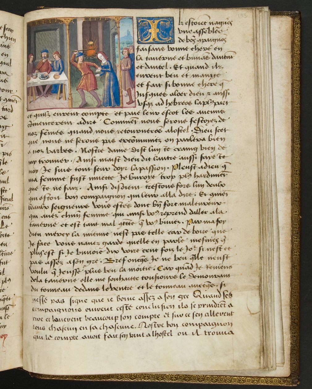 ^ MS Hunter 252 193r صفحة من Hundred News News ، c.1461-62 بواسطة المدرسة الفرنسية