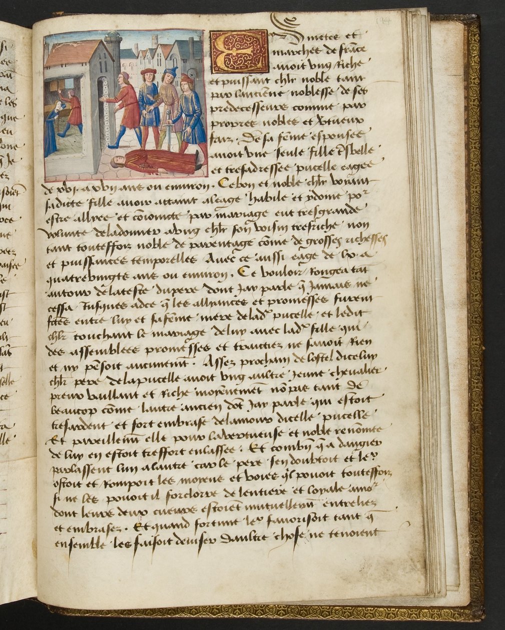 ^ MS Hunter 252 194r صفحة من Hundred News News ، c.1461-62 بواسطة المدرسة الفرنسية