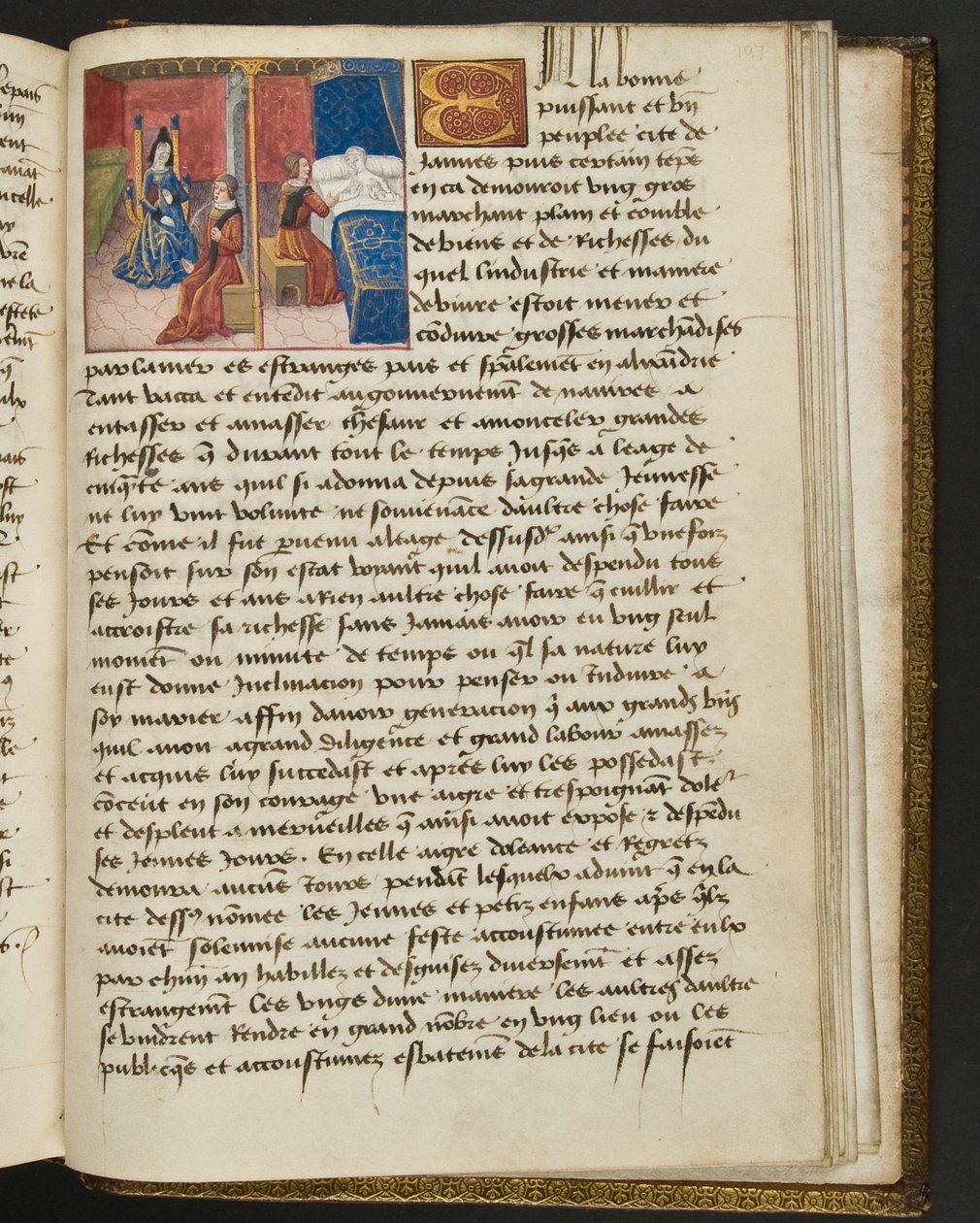 ^ MS Hunter 252 197r صفحة من Hundred News News ، c.1461-62 بواسطة المدرسة الفرنسية