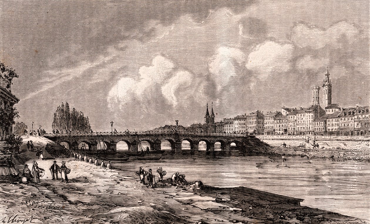 Macon - Bourgogne-Franche-Comte - نقش في "فرنسا اللامعة: الجغرافيا والتاريخ والإدارة الإحصائية" بواسطة VA Malt-Brown. 1884 بواسطة المدرسة الفرنسية