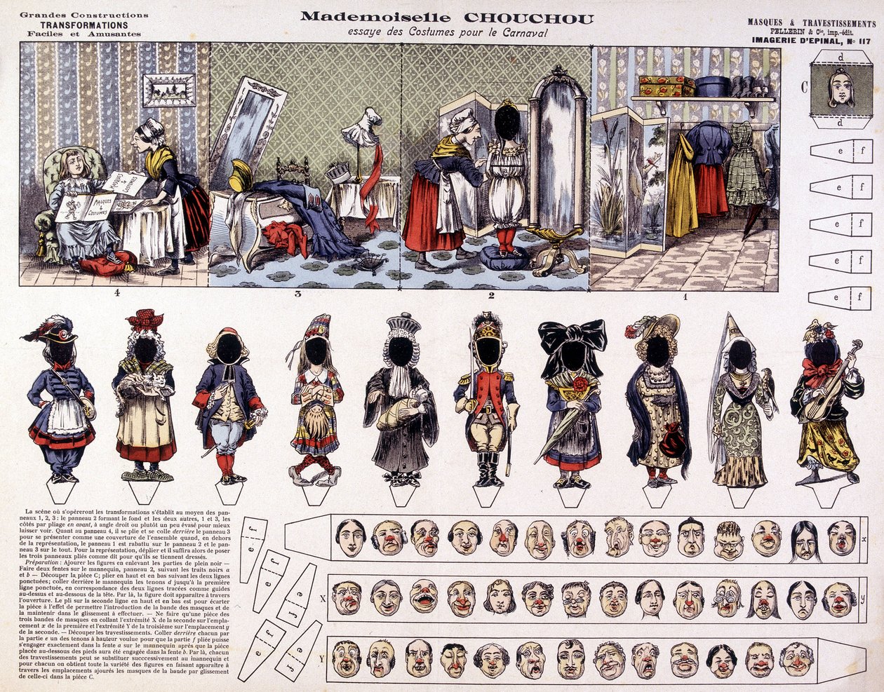Mademoiselle Chouchou - Try costumes for carnival: transformations. 19th century. بواسطة المدرسة الفرنسية
