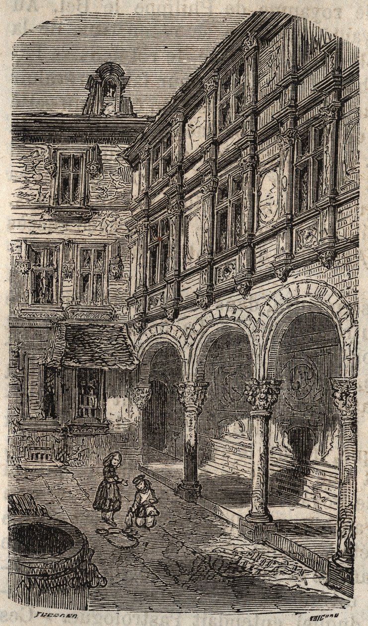 Maison dit d'Agnes Sorel ou Hotel Euverte-Hatte (1524) a Orleans - نقش في "Histoire de France" بواسطة Victor Duruy (1811-1894) - 1882 بواسطة المدرسة الفرنسية