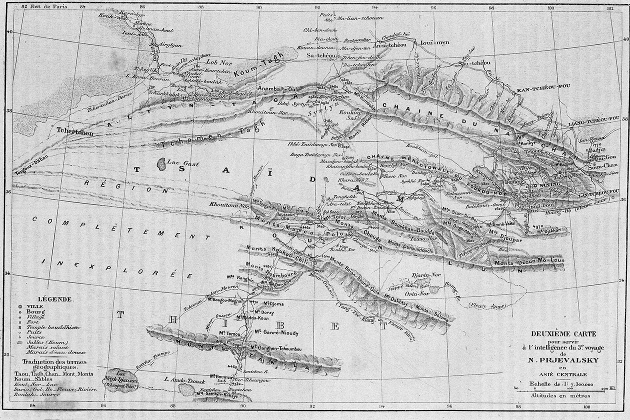 Map of Tibet and Central Asia of Mr. Prjevalsky