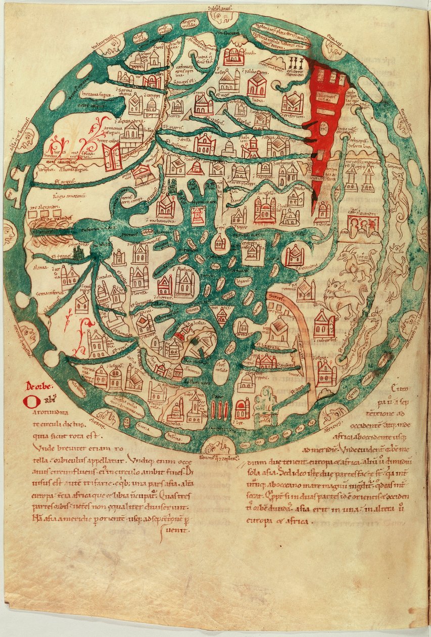 Mappamundi, after Isidore of Seville, c.1130-1135 بواسطة المدرسة الفرنسية