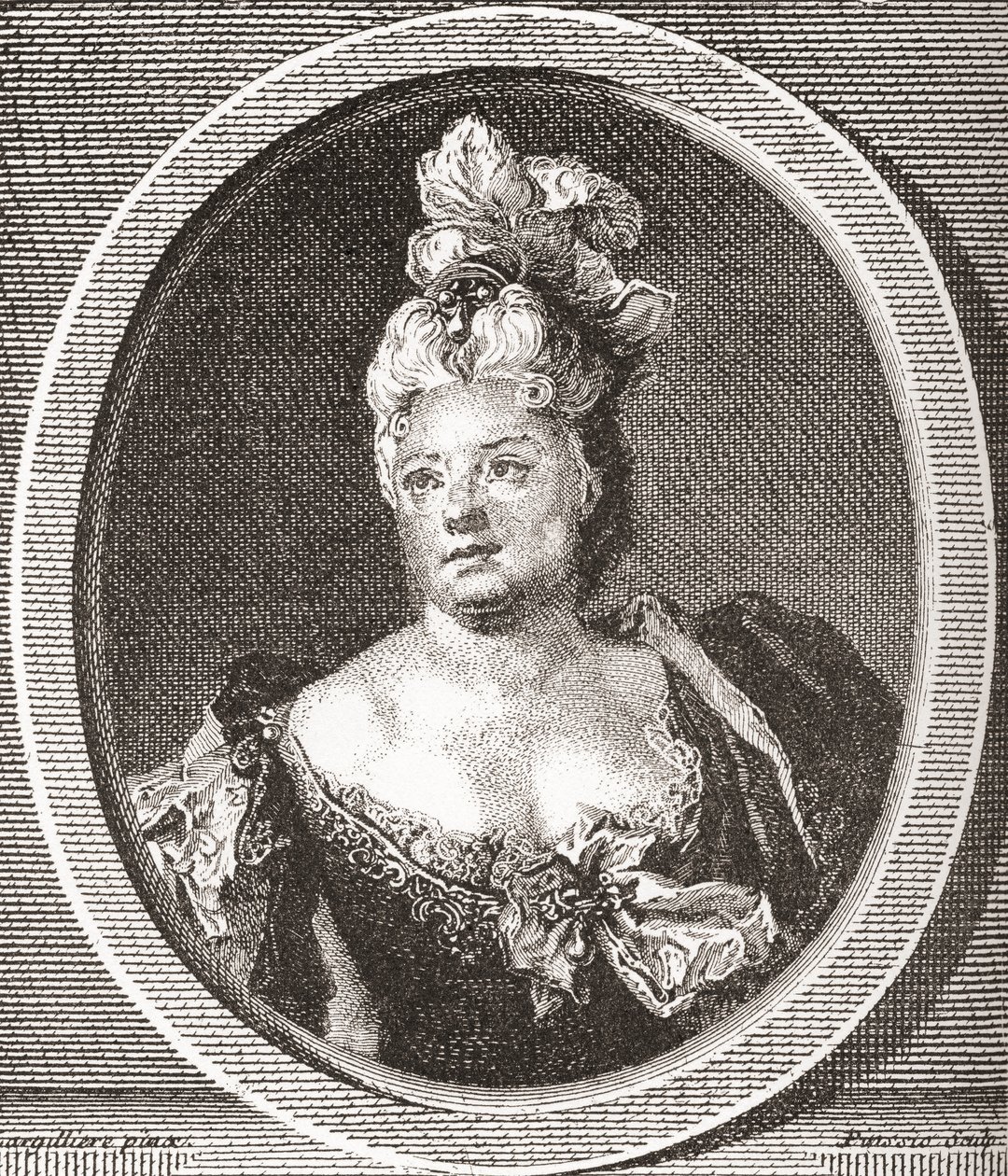 ماريان دوكلوس دي شاتونوف ، 1664 - 1747. الممثلة الفرنسية. من Les Heures Libres تم نشره عام 1908. بواسطة المدرسة الفرنسية