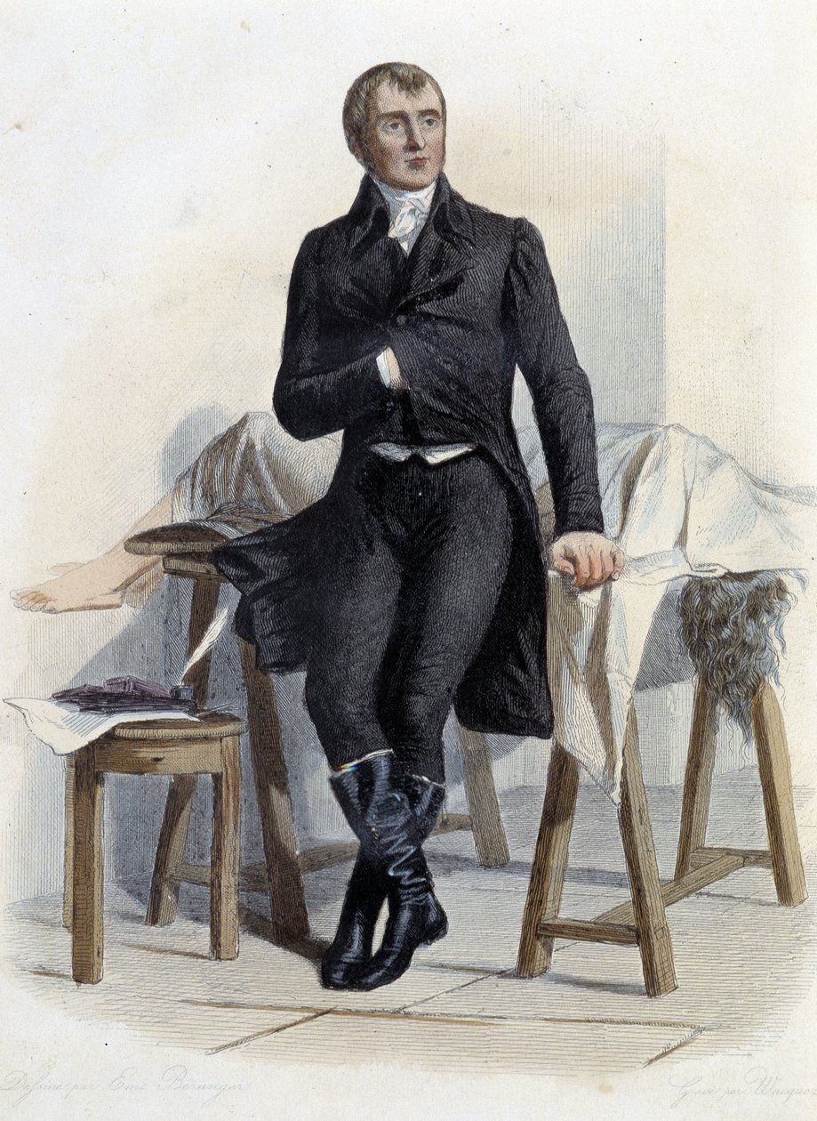 Marie Francois Xavier Bichat (1771-1802), French medical biologist and physiologist- in “Le Plutarque francais”, by Mennechet, Paris بواسطة المدرسة الفرنسية