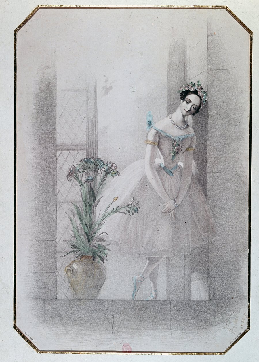 Marie Taglioni in “” la Sylphide””, Italian opera بواسطة المدرسة الفرنسية