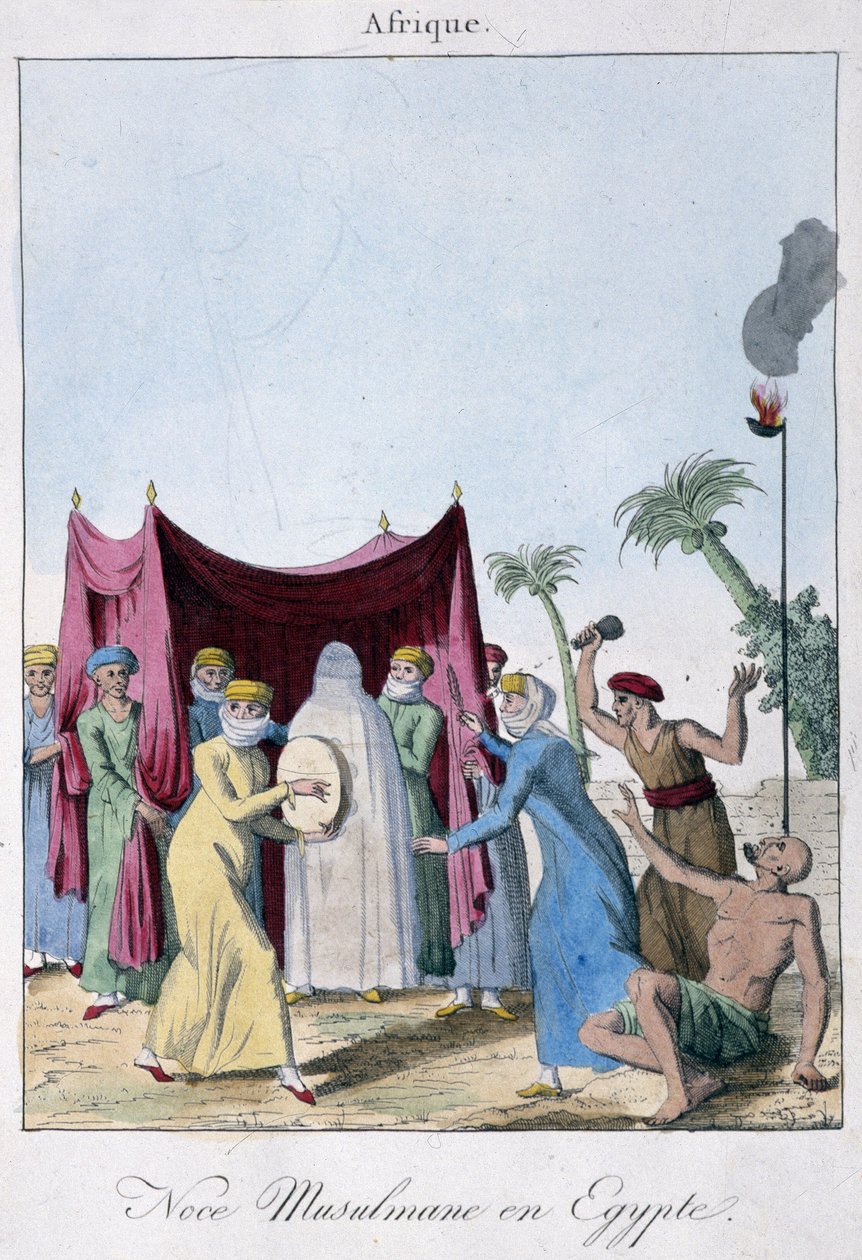 زواج المسلمين في مصر - في "" أعراف الشعوب وعاداتها "، أد. هوكوارت ، باريس بواسطة المدرسة الفرنسية