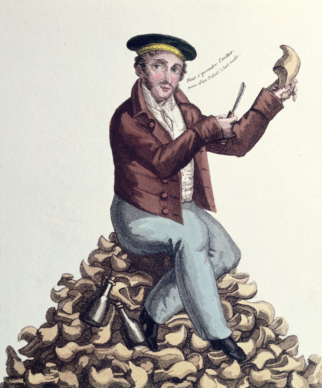 ماتورين برونو (1784-1825) يتظاهر بعرش فرنسا كملك لويس السابع عشر ، ج 1818 (نقش الألوان) بواسطة المدرسة الفرنسية