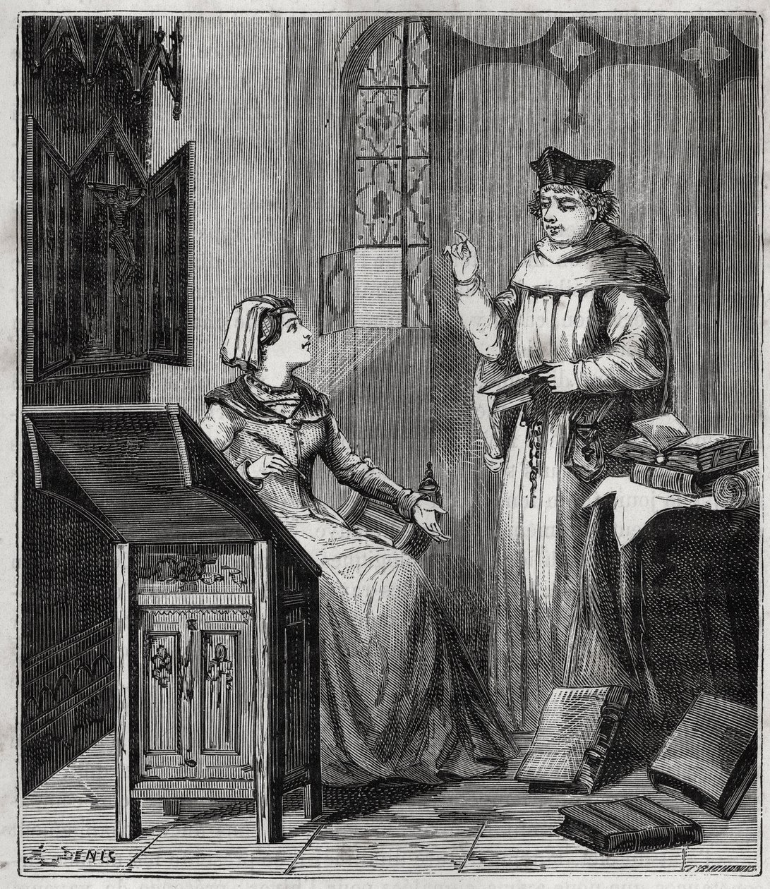 Matthieu Lansbert (Lansberg أو Lansbergh أو Laensberg أو Laensbergh) (القرنان الخامس عشر والسادس عشر) وآخرون - نقش في "" العلوم المتاحة للجميع - الفيزياء والكيمياء "بواسطة Alexis Clerc - نهاية القرن التاسع عشر - مجموعة خاصة بواسطة المدرسة الفرنسية