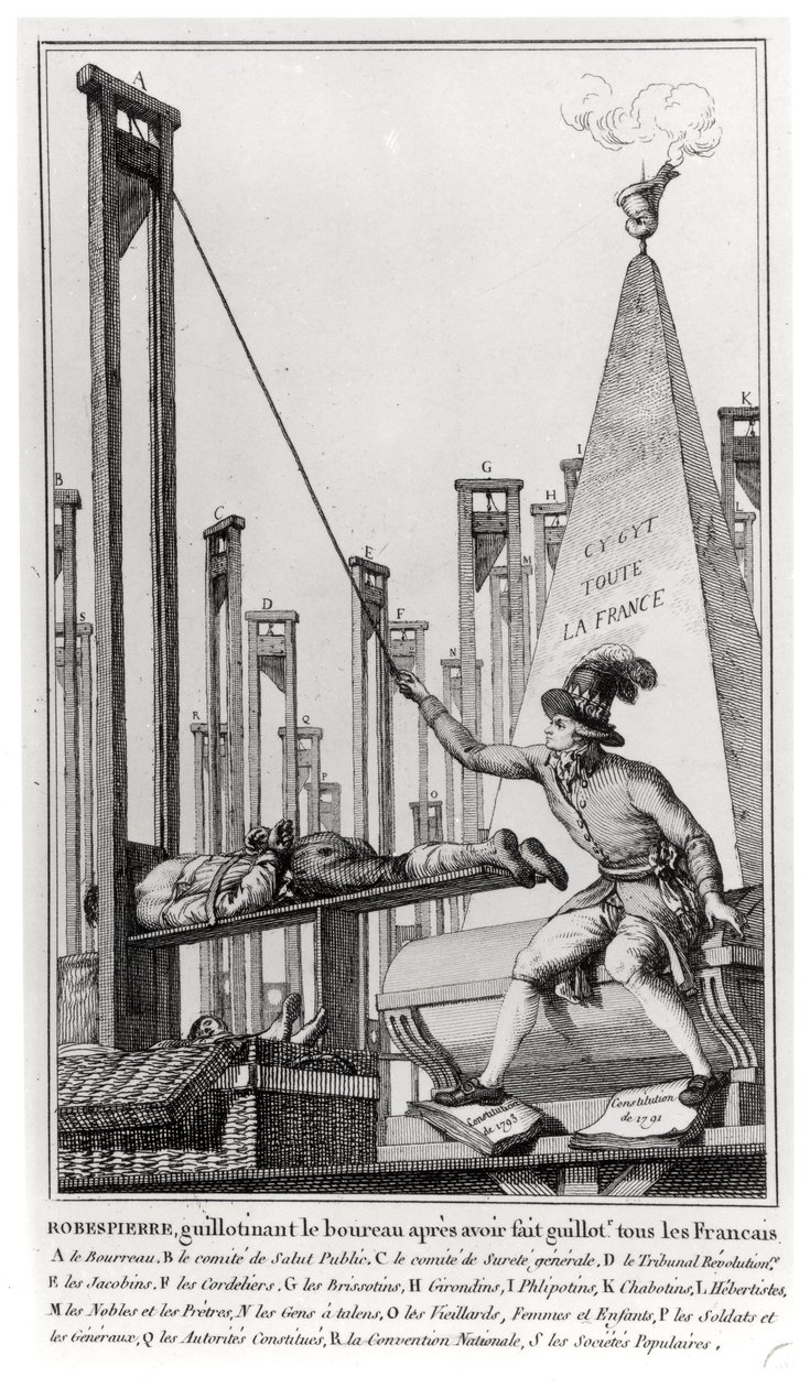 Maximilien de Robespierre (1758-94) إعدام الجلاد بواسطة المدرسة الفرنسية