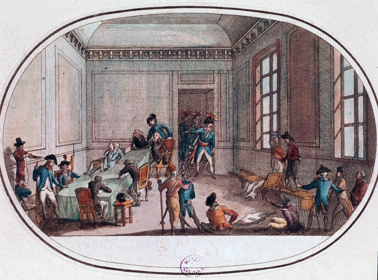Maximilien de Robespierre injured in the antechamber of the Comite de Salut Public بواسطة المدرسة الفرنسية