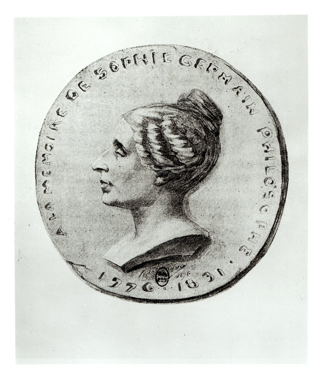 ميدالية تصور صوفي جيرمان (1776-1831) بواسطة المدرسة الفرنسية