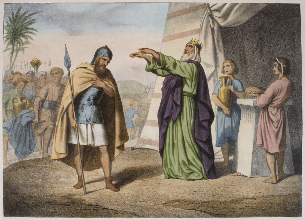 نعمة ملكي صادق إبراهيم ، رسم توضيحي من التعليم المسيحي Listoire Sainte ، نشره Charles Delagrave ، باريس بواسطة المدرسة الفرنسية