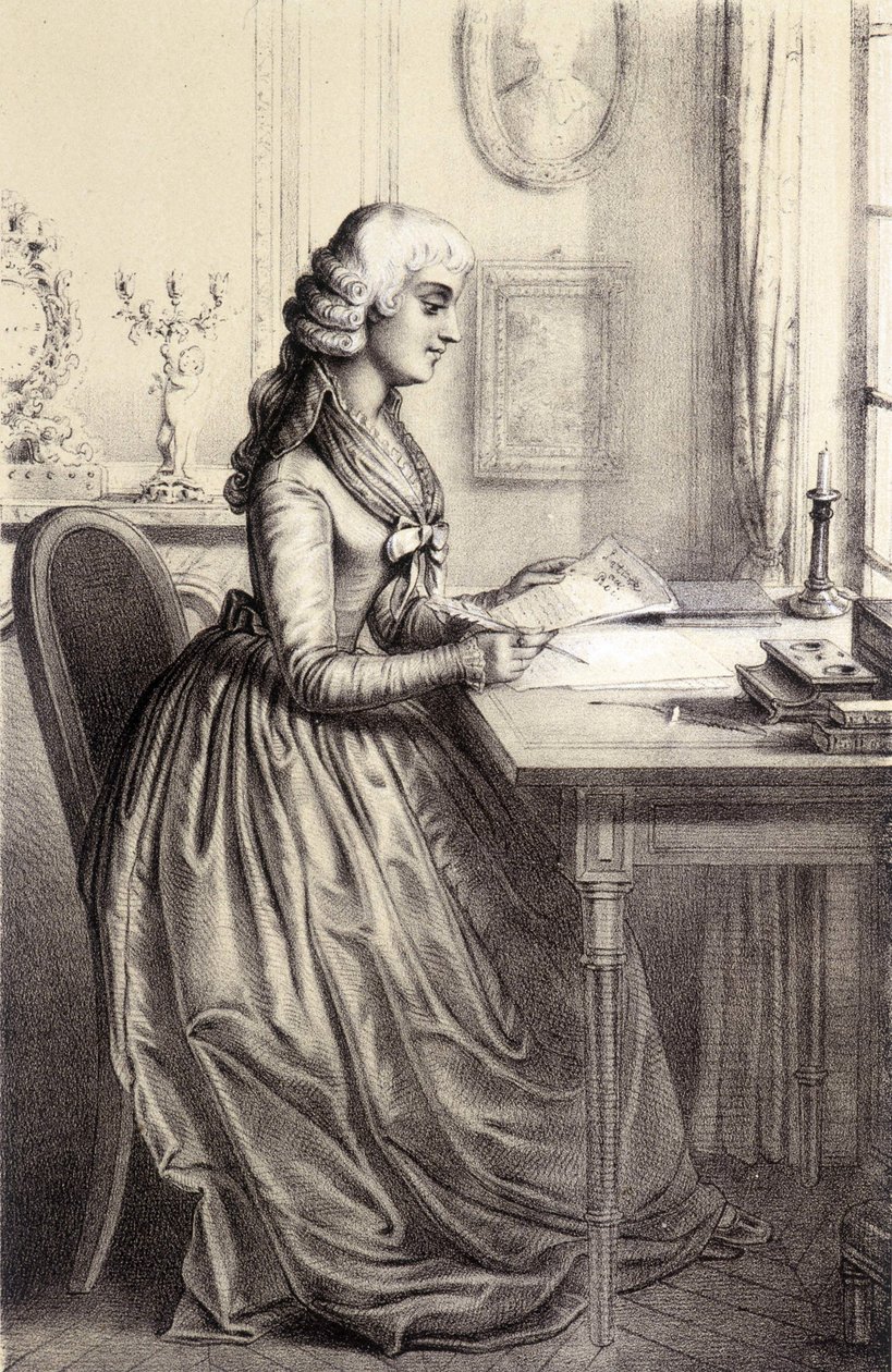 السيدة رولاند (1754 - 1793) - في "المعرض التاريخي للثورة الفرنسية" لألبير مورين بواسطة المدرسة الفرنسية
