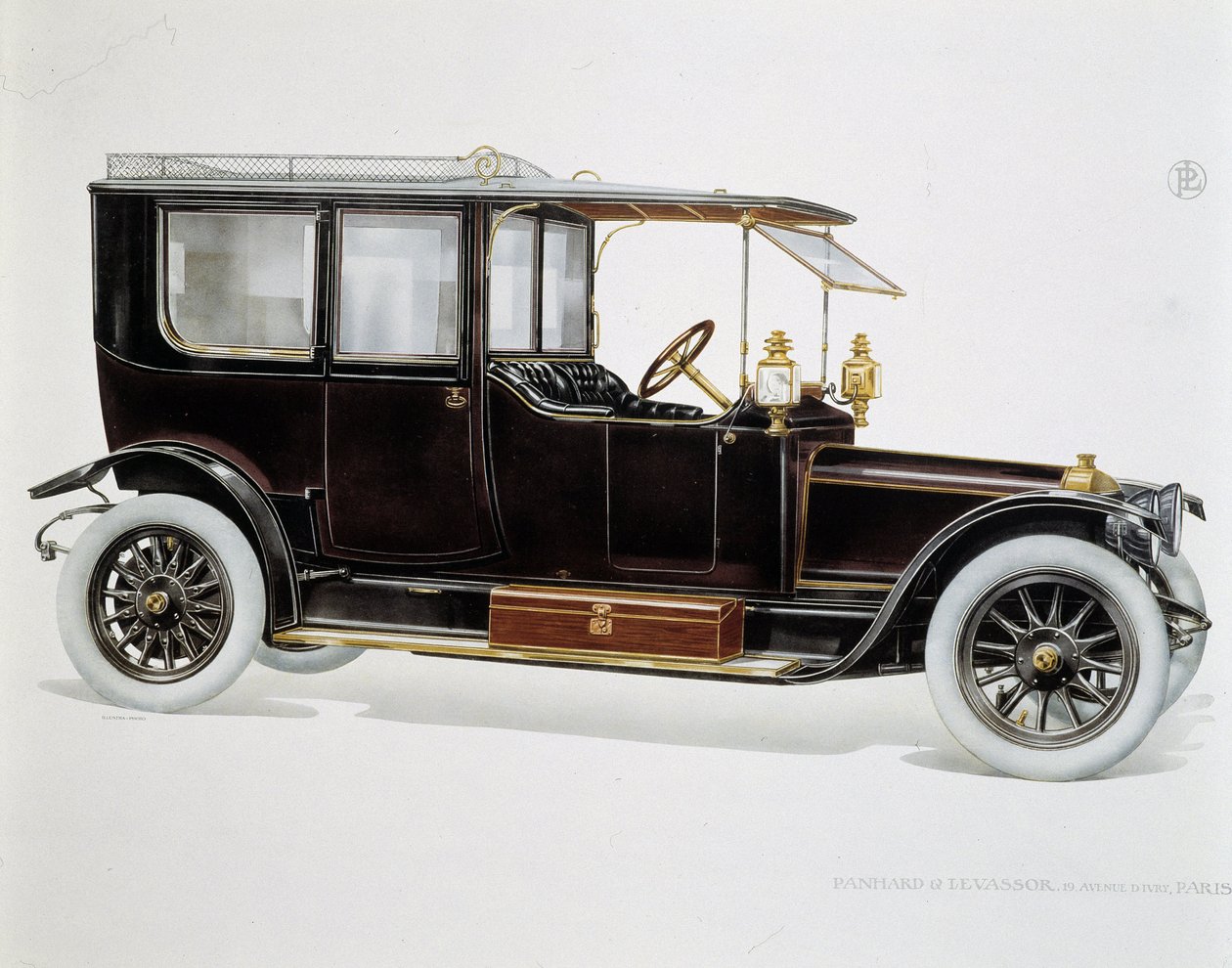 نموذج ليموزين - في "" Les Etablissements Panhard et Levassor "" بواسطة المدرسة الفرنسية