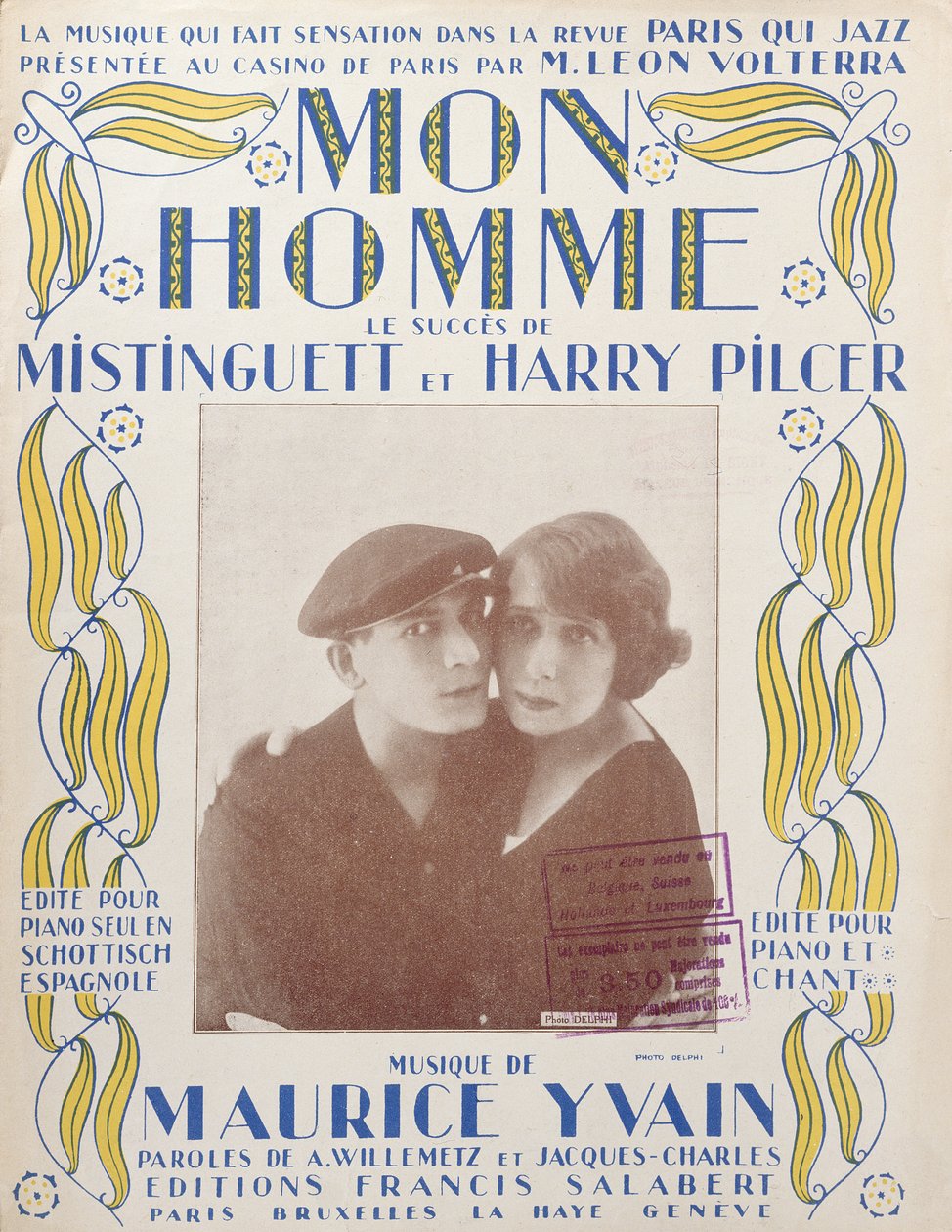 Mon Homme ، غلاف درجة الأغنية التي كتبها Mertainett و Harry Pilcer ، 1920 بواسطة المدرسة الفرنسية