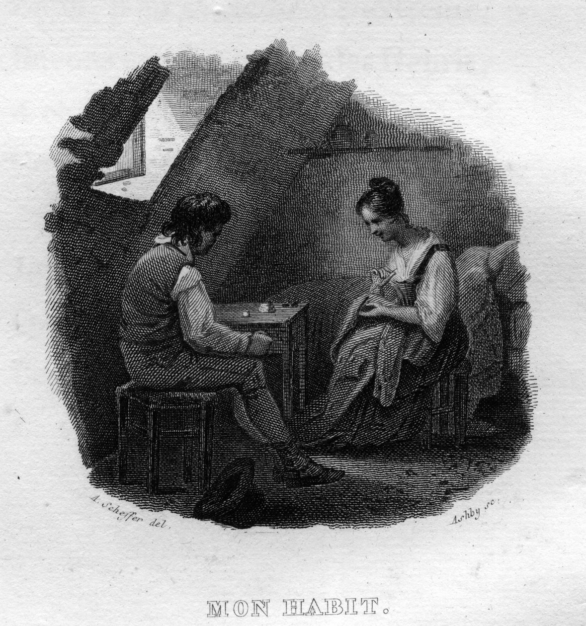 مون عادة تشانسون دي بيرانجر في "" Oeuvres Completees "(1834) من تأليف Pierre Jean de Beranger (1780-1857) ، شاعر وكاتب أغاني فرنسي. بواسطة المدرسة الفرنسية