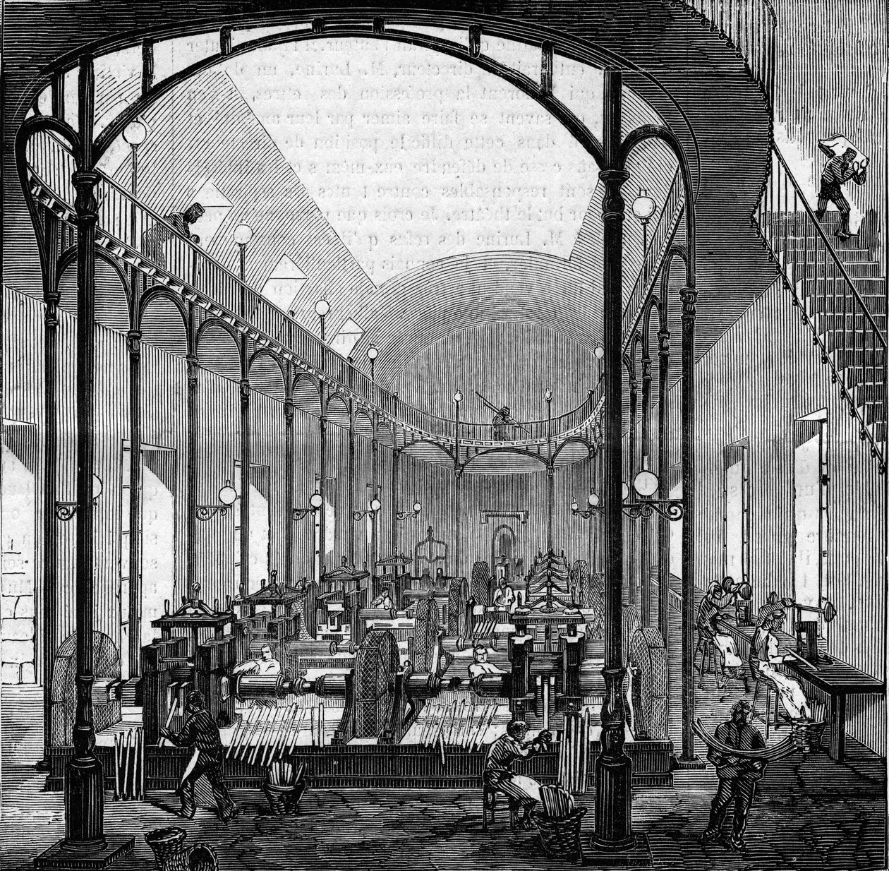 كسب المال: الدرفلة والقطع. نقش في "" Le Monde Illustré "" رقم 145 بتاريخ 21 يناير 1860. بواسطة المدرسة الفرنسية