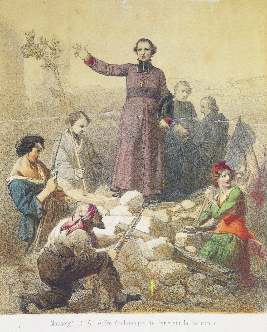 Monseigneur Affre (1793-1848) 25 يونيو 1848 بواسطة المدرسة الفرنسية