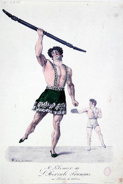 Monsieur Lebenier ، المعروف باسم "الفرنسي هرقل" ، حوالي 1820-30 (لون ليثو) بواسطة المدرسة الفرنسية