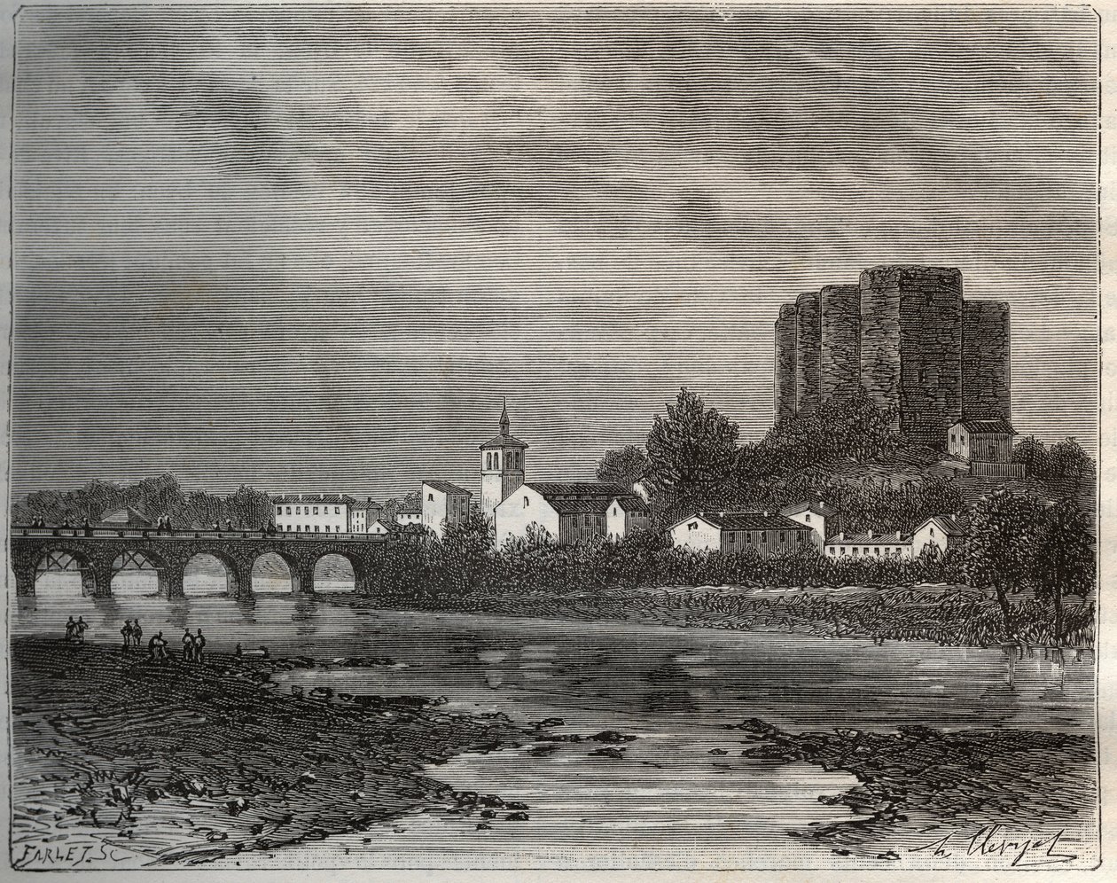 قسم Montrond-les-Bains (Montrond les Bains) في Loire في منطقة Rhone-Alpes - نقش في "La France illustree: الجغرافيا والتاريخ والإدارة الإحصائية" بقلم V.-A. الشعير براون. 1884 بواسطة المدرسة الفرنسية