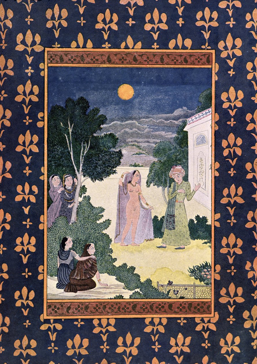 قمر الجمال ، توضيح ليالي عربية ، 1895 (نقش ملون) بواسطة المدرسة الفرنسية