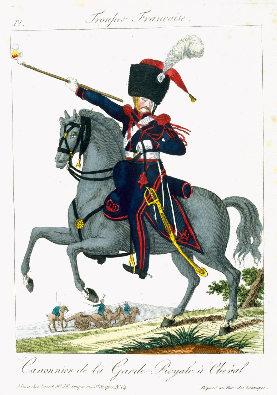 مدفع من الحرس الملكي ، من فرقة الفرانسيس ، حانة. شي باسيت ، باريس ، 1790 بواسطة المدرسة الفرنسية