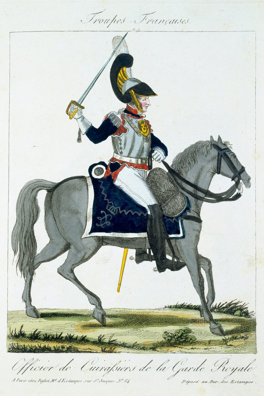 ضابط مثبت على الحرس الملكي ، من فرقة الفرانسيس ، حانة. شي باسيت ، باريس ، 1790 بواسطة المدرسة الفرنسية