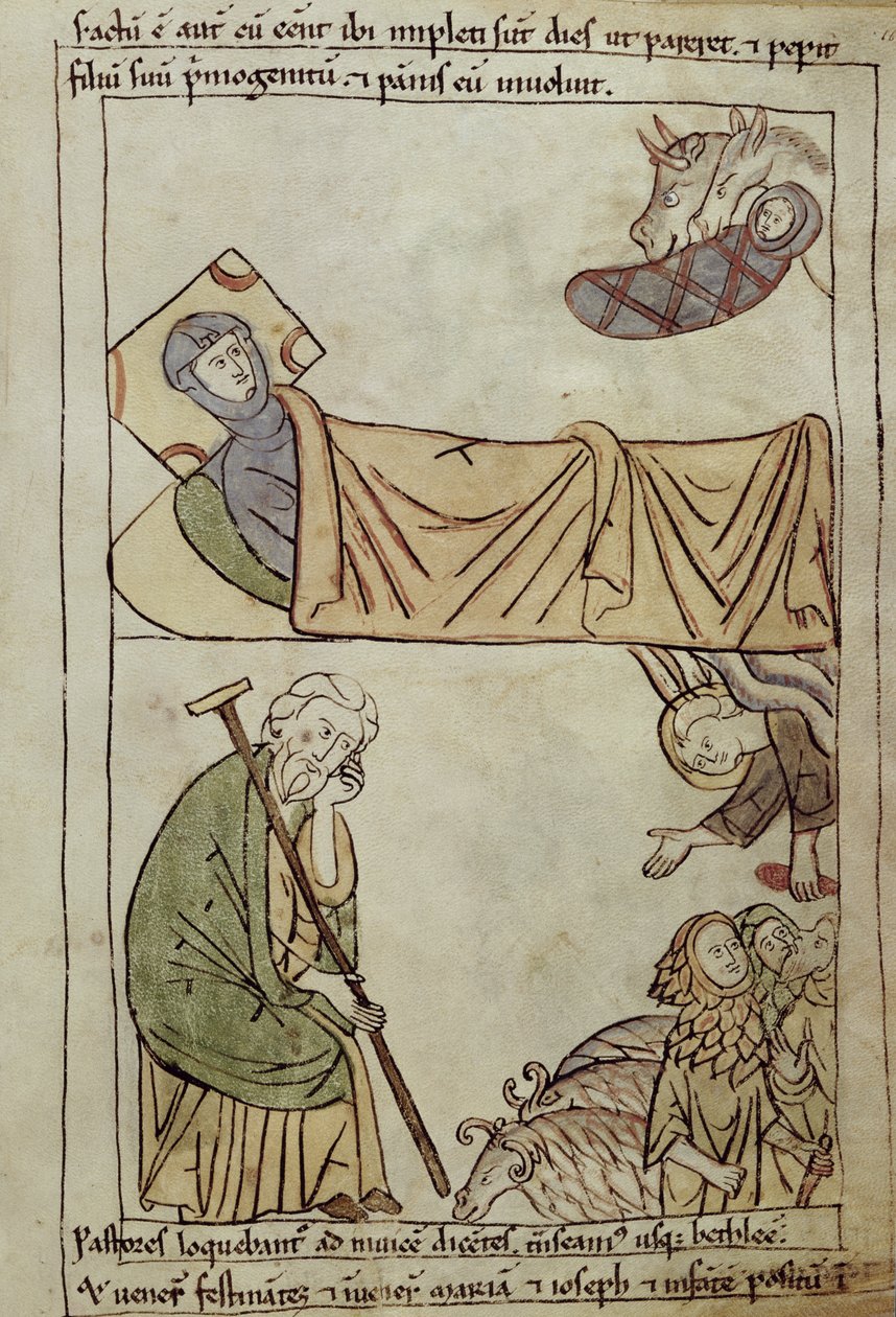 السيدة 108 fol.168 الميلاد من الكتاب المقدس بواسطة المدرسة الفرنسية