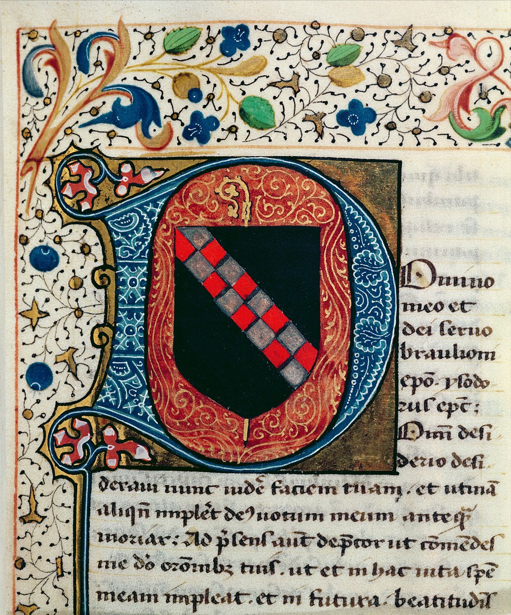 السيدة 167 fol.69 "D" الأولية التاريخية التي تصور شعار النبالة لعائلة Clairvaux ، من "Etymologiae" للقديس إيزيدور من إشبيلية بواسطة المدرسة الفرنسية