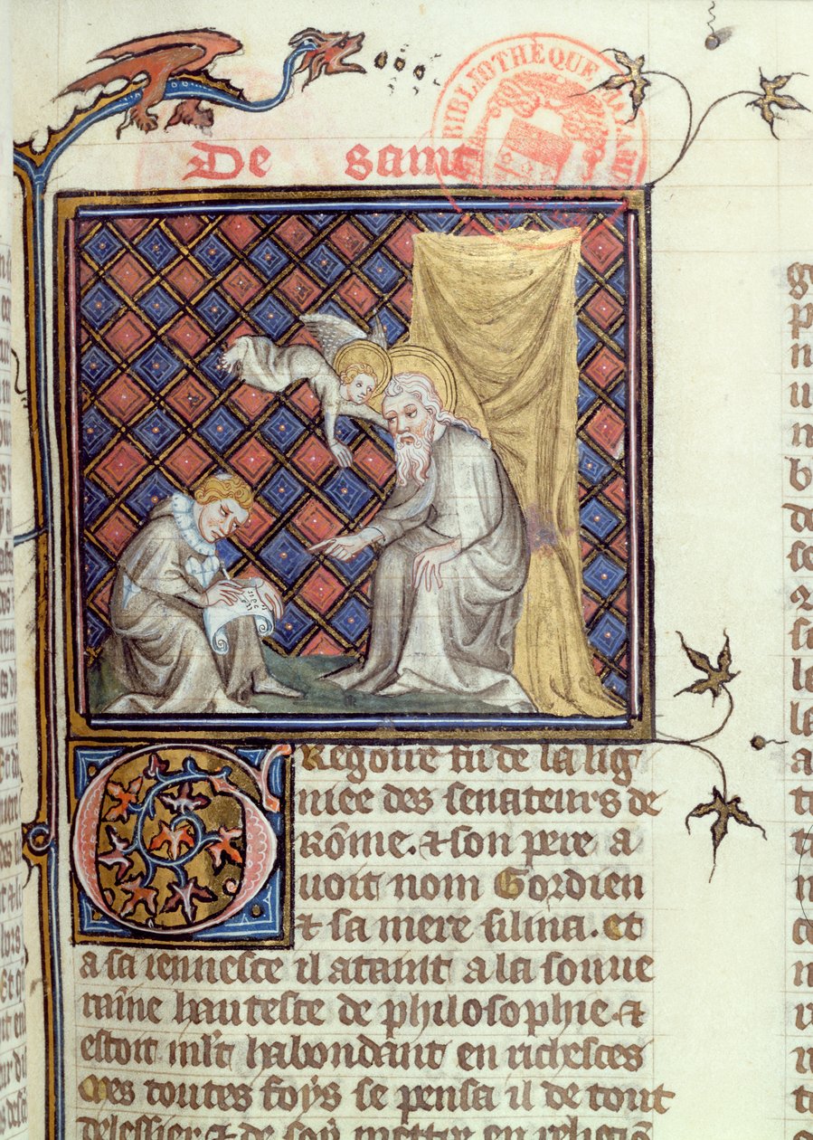 شارع السيدة 1729 غريغوري من Legenda St. Aurea بواسطة deVoragine ، c.1370 بواسطة المدرسة الفرنسية