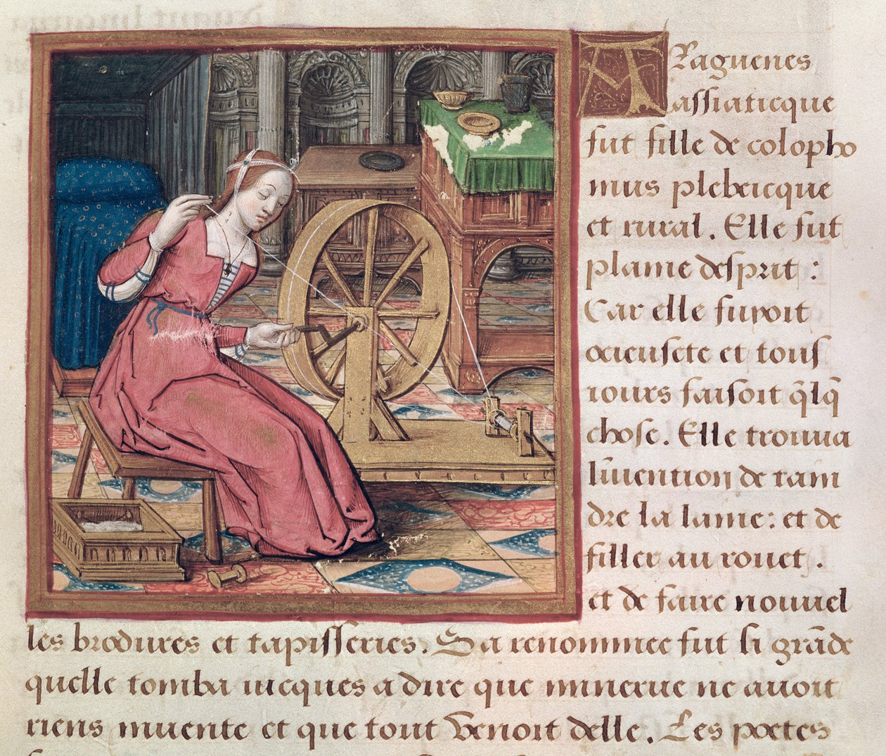 السيدة 17 Arachne ، من حياة النساء المشهورات ، ج .1505 بواسطة المدرسة الفرنسية