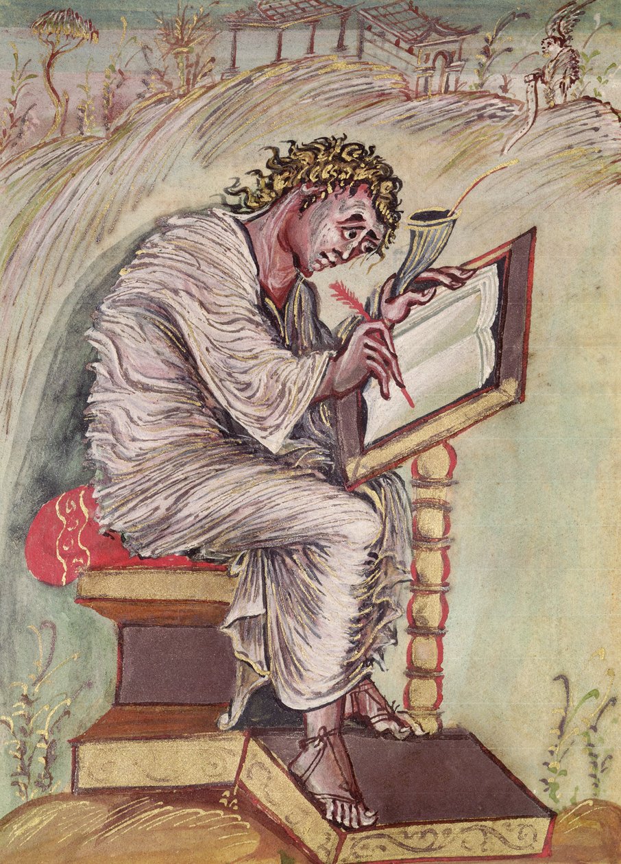 السيدة 1 fol.18v سانت ماثيو ، من أناجيل إيبو ، c.816-835 بواسطة المدرسة الفرنسية