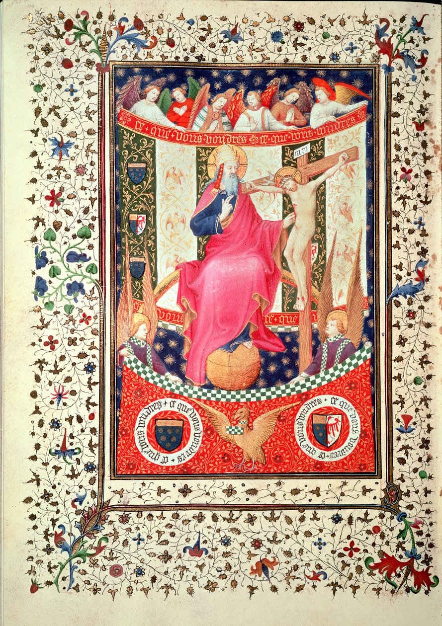 السيدة 2 f.18v الثالوث ، من ساعات Boucicaut ، ج .1410 بواسطة المدرسة الفرنسية