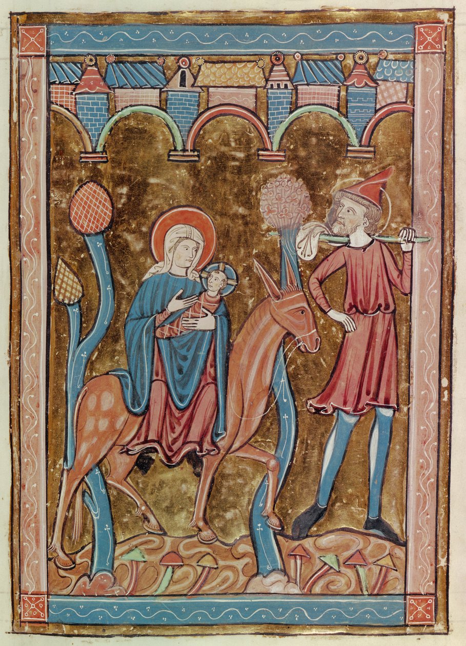 Ms 3016 fol.12 الرحلة إلى مصر من Psautier a lUsage de Paris بواسطة المدرسة الفرنسية