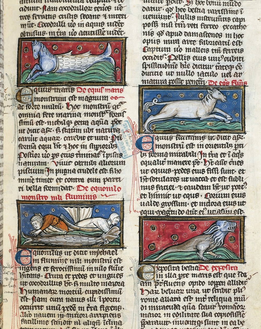 Ms 320 Fol.115r Sea Monsters, from 