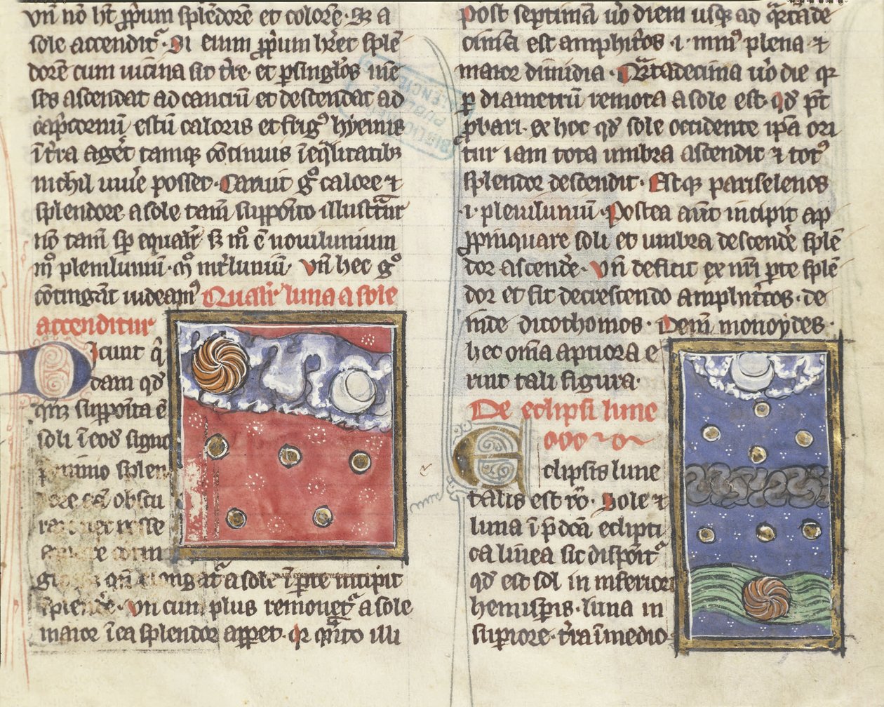 Ms 320 Fol.197r Lunar eclipse and movements of the planets, from 