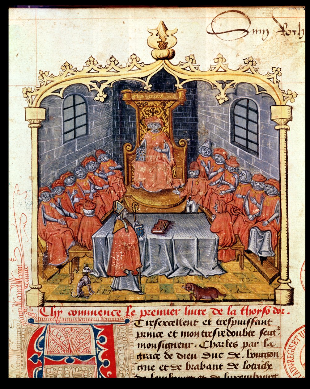 السيدة 363 تشارلز بولد (1433-1477) دوق بورجوندي وفرسان وسام الصوف الذهبي ، من تاريخ الصوف الذهبي بقلم غيوم فيليستر ، منتصف القرن الخامس عشر (انظر أيضًا 1 بواسطة المدرسة الفرنسية