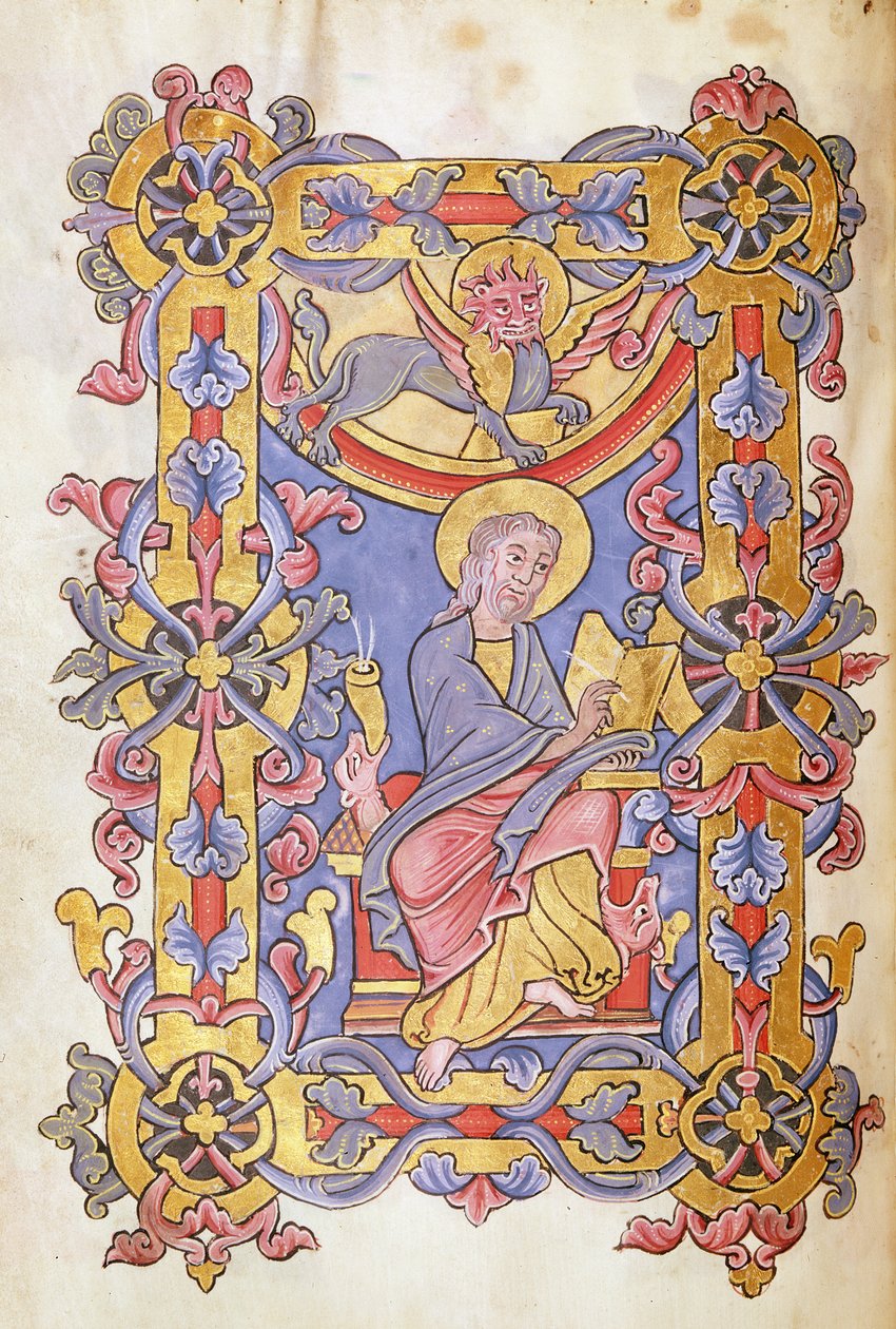 السيدة 479 صفحة 53 سانت مارك ، من Les Gospels de l&39;Abbaye de Cysoing بواسطة المدرسة الفرنسية