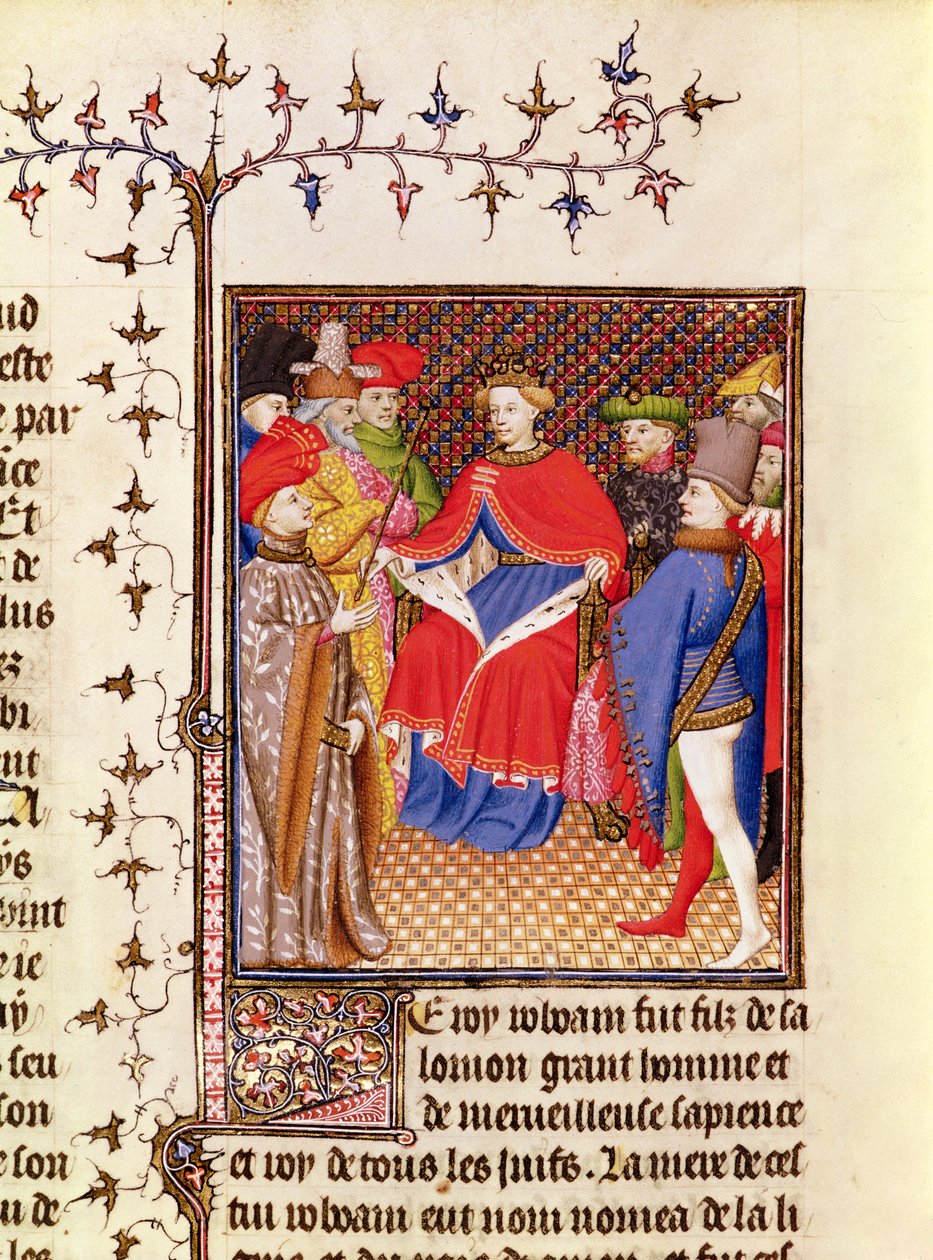 ردت السيدة 5193 F.5.5r Rosane على المبعوثين من الناس ، من إصدار Jean Sans Peur من De Casibus virorum Illustrarium بقلم Giovanni Boccaccio (1313-75) c.1410 بواسطة المدرسة الفرنسية