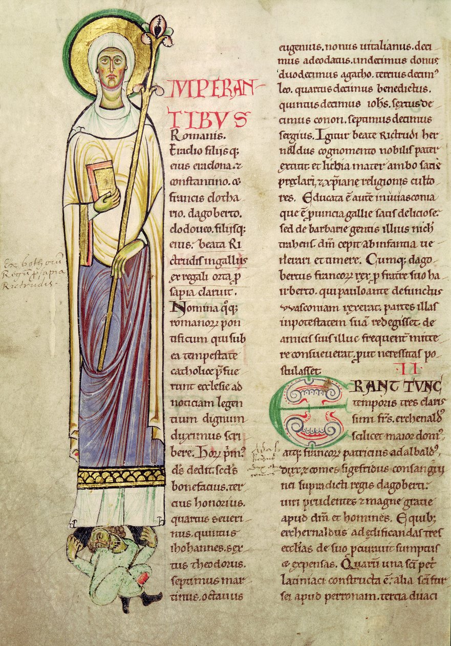 Ms 846 fol.137v أول تاريخ تاريخي يصور القديس Richrudius ، من Recueil de Vie des Saints بواسطة المدرسة الفرنسية